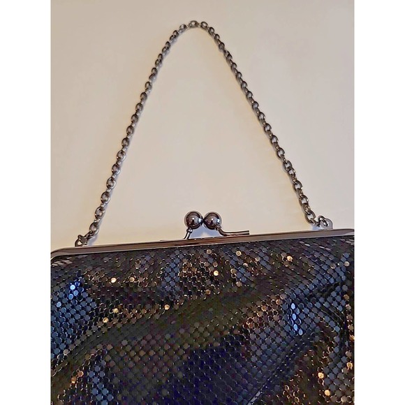 Whiting & Davis Vintage Mesh Chain Kiss Lock Evening Purse Micro Bag Black - Picture 9 of 14